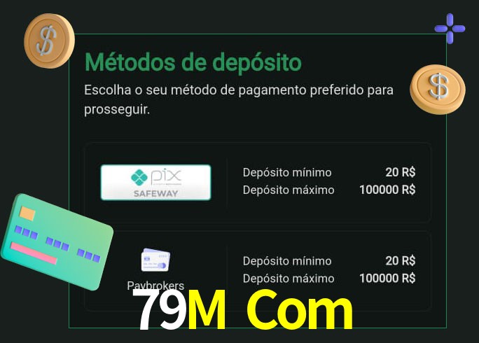 O cassino 79M Com oferece uma grande variedade de métodos de pagamento